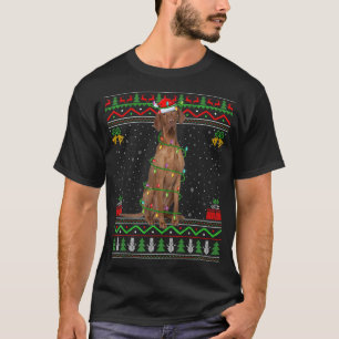Ugly Xmas Sweater Style Santa Vizsla Dog Christmas