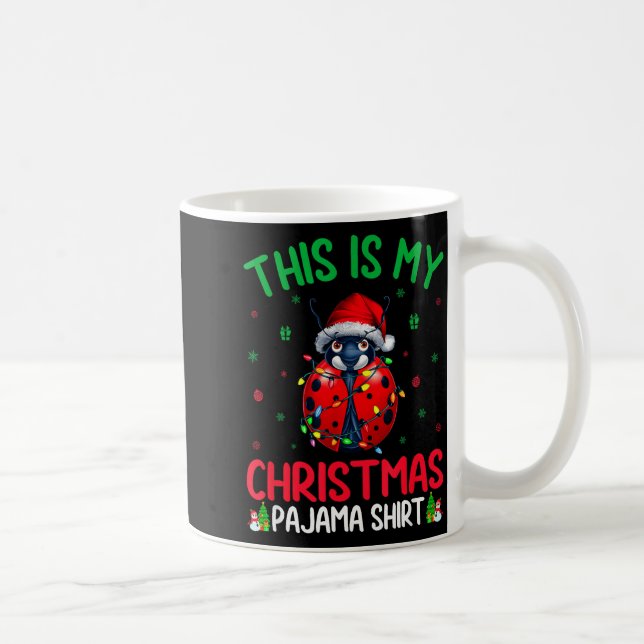Ugly Xmas Tree Lights Santa Ladybug Christmas Paja Coffee Mug (Right)