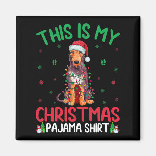 Ugly Xmas Tree Santa Irish Wolfhound Dog Christmas Magnet