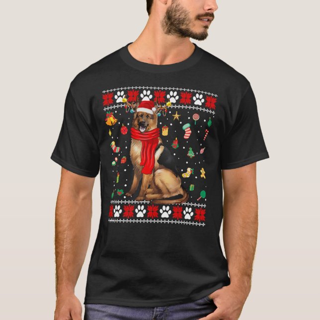 Uglyer Christmas German Shepherd Dog T-Shirt (Front)