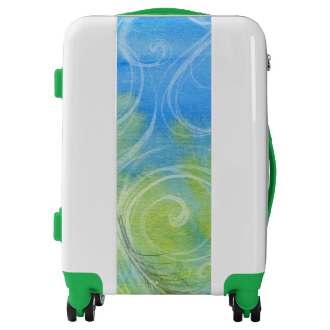 Ugobag Carry On Luggage Ocean and Green (Front)