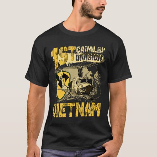 Uh1 Huey 1st Cavalry Division Vietnam Veteran T_Shirt