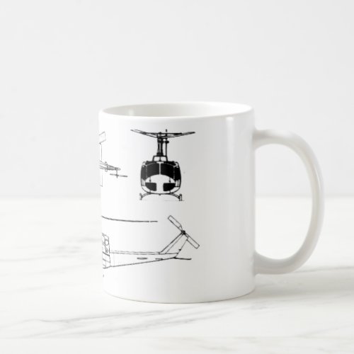 UH1 Huey Blueprint Iriquois Coffee Mug