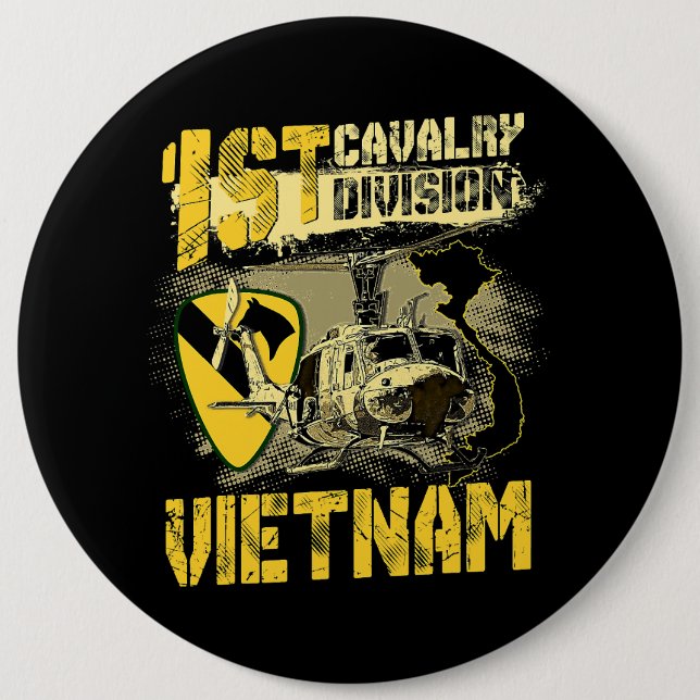 Uh1 Huey Helicopter 1st Cavalry Division Vietnam V Button (Front)