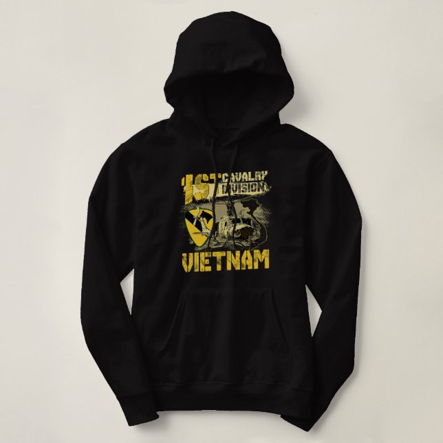 Uh1 Huey Helicopter 1st Cavalry Division Vietnam V Hoodie (Design Front)