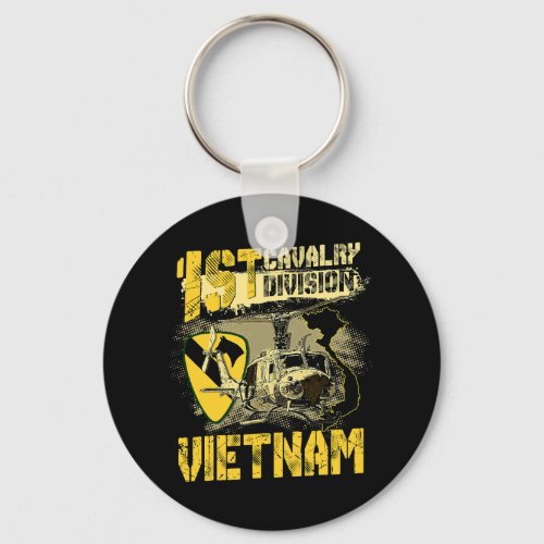 Uh1 Huey Helicopter 1st Cavalry Division Vietnam V Keychain