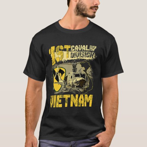 Uh1 Huey Helicopter 1st Cavalry Division Vietnam V T_Shirt