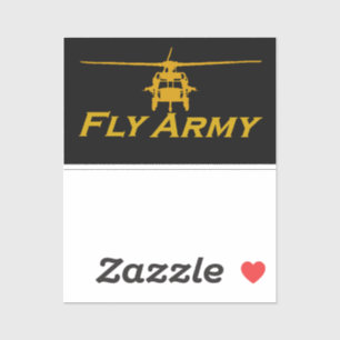 UH60 Blackhawk Fly Army - Transparent 4" wide Sticker