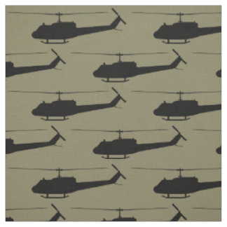 UH-1 Huey Black Silhouette Fabric