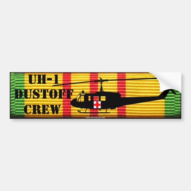 UH-1 "Huey" DUSTOFF CREW VSM Bumper Sticker (Front)