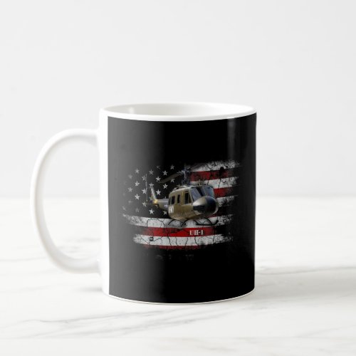 Uh 1 Huey Helicopter American Flag Usa Pilot Vietn Coffee Mug