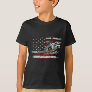UH-1 Huey Helicopter  American Flag Veteran T-Shi T-Shirt