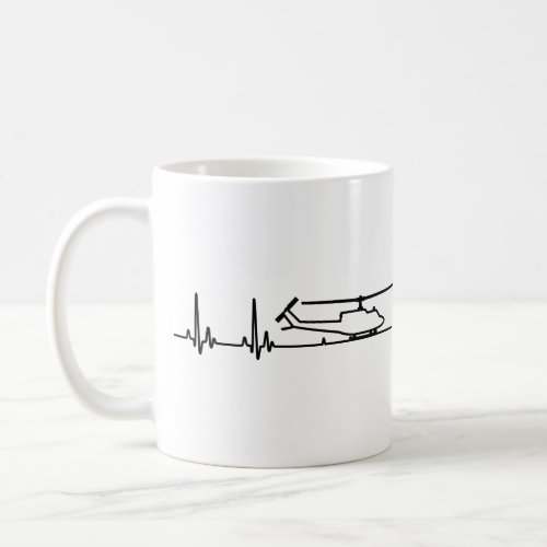 UH_1 Huey Helicopter Heartbeat Pulse Coffee Mug