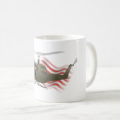 UH-1 Huey Helicopter with US Flag Coffee Mug (Front Right)