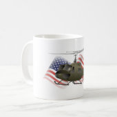 UH-1 Huey Helicopter with US Flag Coffee Mug (Front Left)