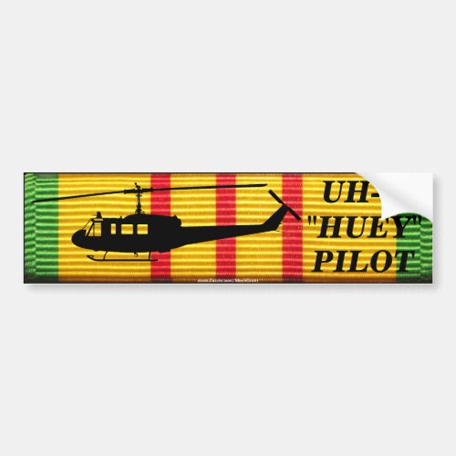 UH_1 Huey Pilot VSM Ribbon Bumper Sticker