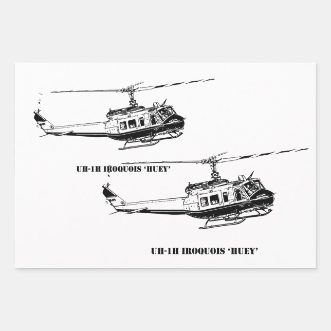 UH-1H Helicopter Wrapping Paper Sheets (Front)
