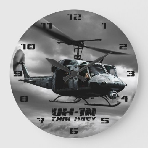 UH_1N Twin Huey Large Clock
