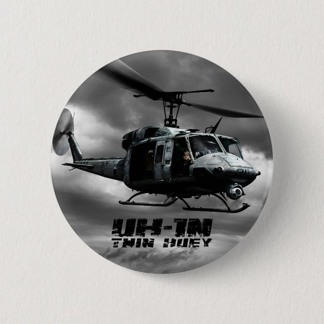 UH-1N Twin Huey Pinback Button (Front)