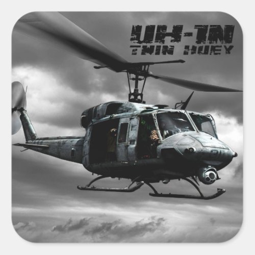 UH_1N Twin Huey Square Sticker