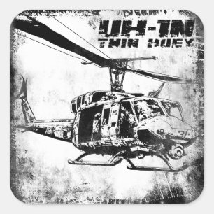 UH-1N Twin Huey Square Sticker