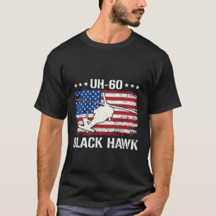 UH-60 Black Hawk Military Helicopter Flag American T-Shirt