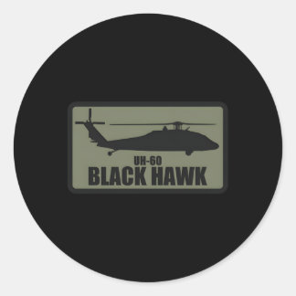Uh-60 Black Hawk Patch Subdued Classic Round Sticker