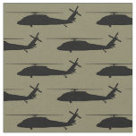 UH-60 BlackHawk Helicopter Black Silhouette Fabric