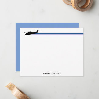 UH-60 BlackHawk Helicopter Striped Note Card