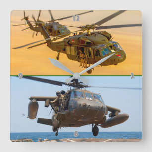 UH-60M BLACK HAWK SQUARE WALL CLOCK