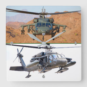 UH-60M BLACK HAWK SQUARE WALL CLOCK