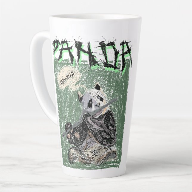 Uh-Huh Panda Latte Mug (Left Angle)