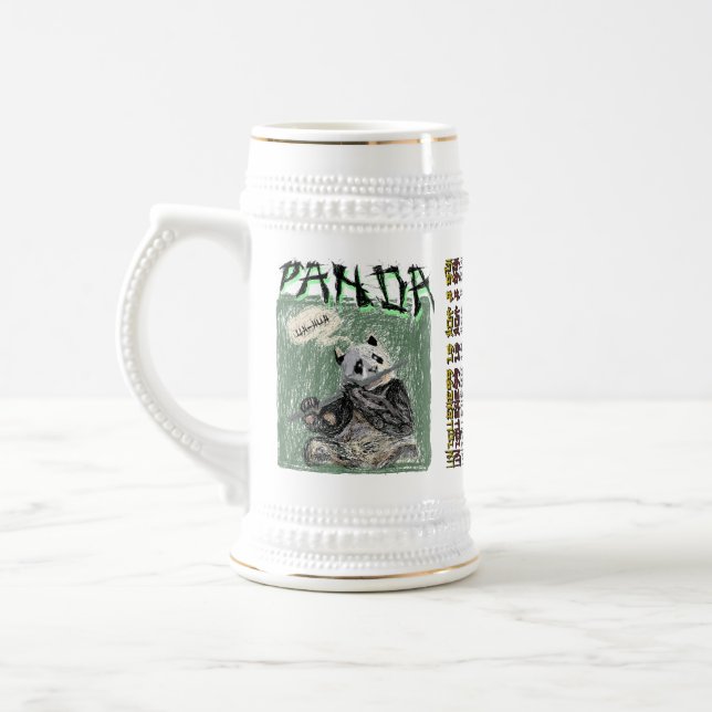 UH-HUH PANDA SCRIBBLE ART BEER STEIN (Left)