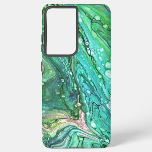 Uh Oh 3 Cool Flowing Green Abstract Phone Case