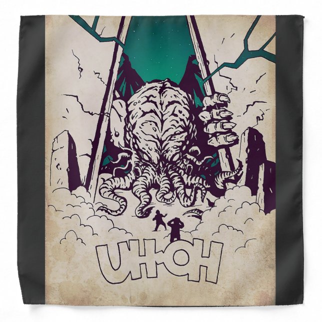 Uh-Oh Cthulhu Monster Bandana (Front)