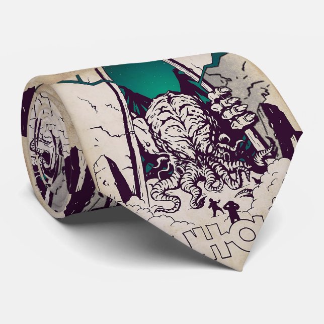 Uh-Oh Cthulhu Monster Neck Tie (Rolled)