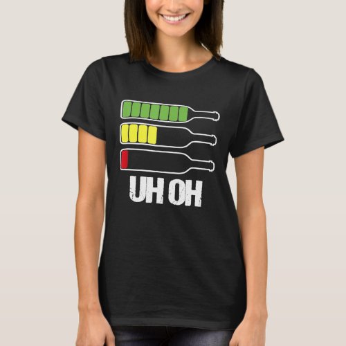 Uh Oh  Wine Phone Charger Drinking T_Shirt