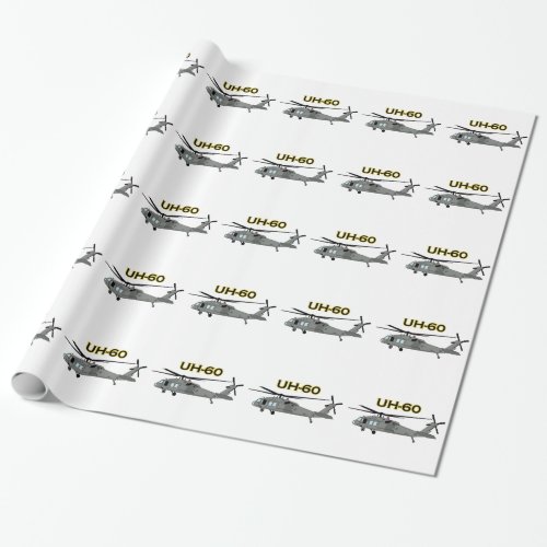 Uh Sixty Black Hawk Wrapping Paper
