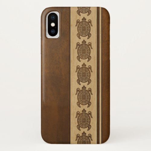 Uhane Honu Faux Wood Hawaiian Turtle iPhone X Case