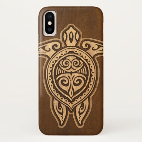 Uhane Honu Faux Wood Hawaiian Turtle iPhone X Case