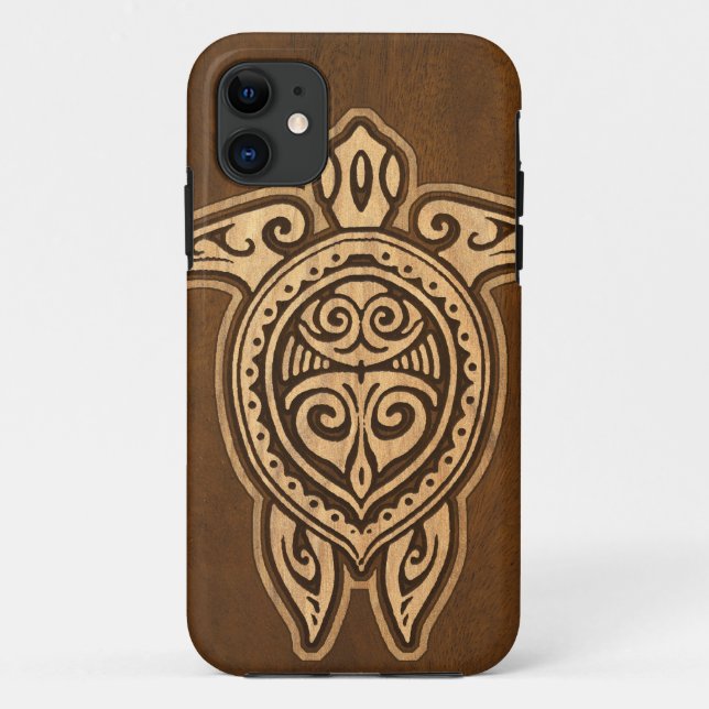 Uhane Honu Faux Wood Hawaiian Turtle iPhone 5 Case (Back)