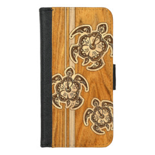 Uhane Honu Faux Wood Hawaiian Turtle iPhone Wallet