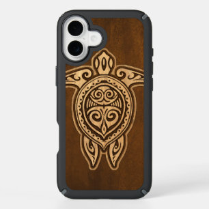 Uhane Honu Faux Wood Hawaiian Turtle iPhone 16 Plus Case