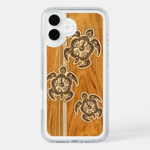 Uhane Honu Faux Wood Hawaiian Turtle iPhone 16 Plus Case