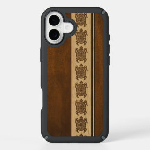 Uhane Honu Faux Wood Hawaiian Turtle Stripe iPhone 16 Plus Case