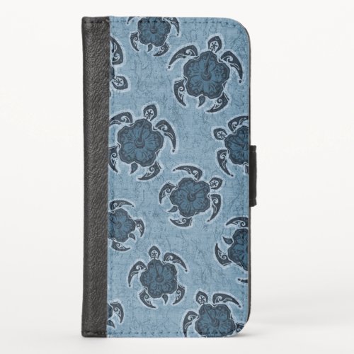 Uhane Honu Hibiscus Batik Hawaiian Turtle iPhone X Wallet Case