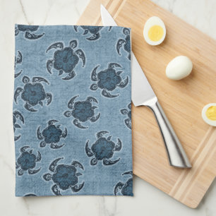 Uhane Honu Hibiscus Batik Hawaiian Turtle Kitchen Towel