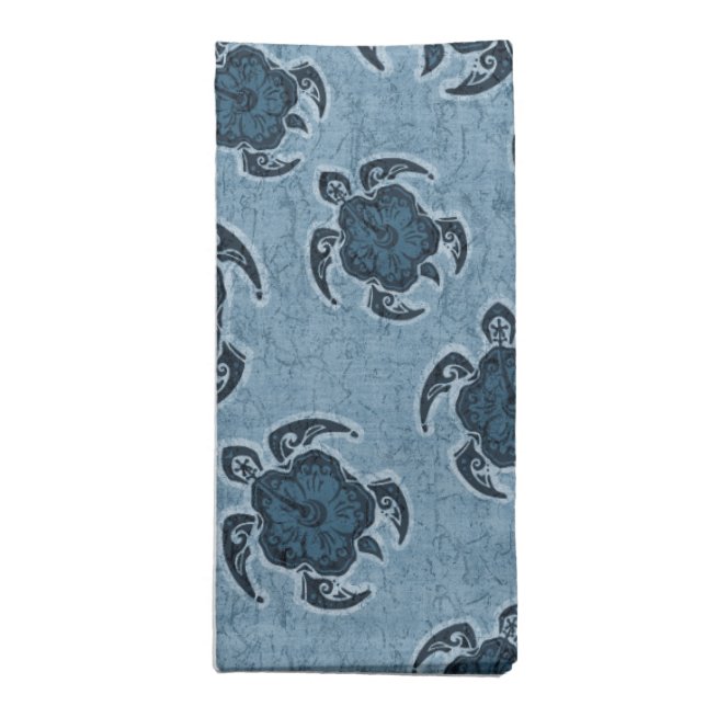 Uhane Honu Hibiscus Batik Hawaiian Turtle Napkin (Folded)