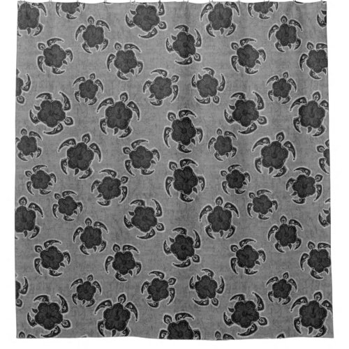 Uhane Honu Hibiscus Batik Hawaiian Turtle Shower Curtain