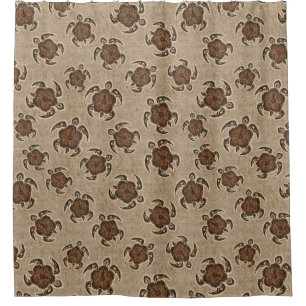 Uhane Honu Hibiscus Batik Hawaiian Turtle Shower Curtain